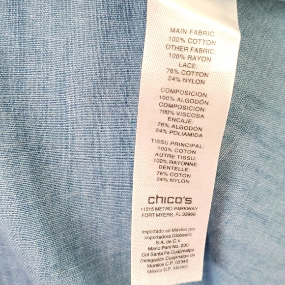 Chico's pattern and denim blouse-soft!! Size 0 - Picture 7 of 7